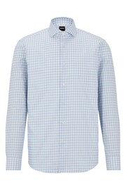 BOSS Blue Regular-Fit Shirt In Easy-Iron Checked Cotton Poplin - Image 6 of 6