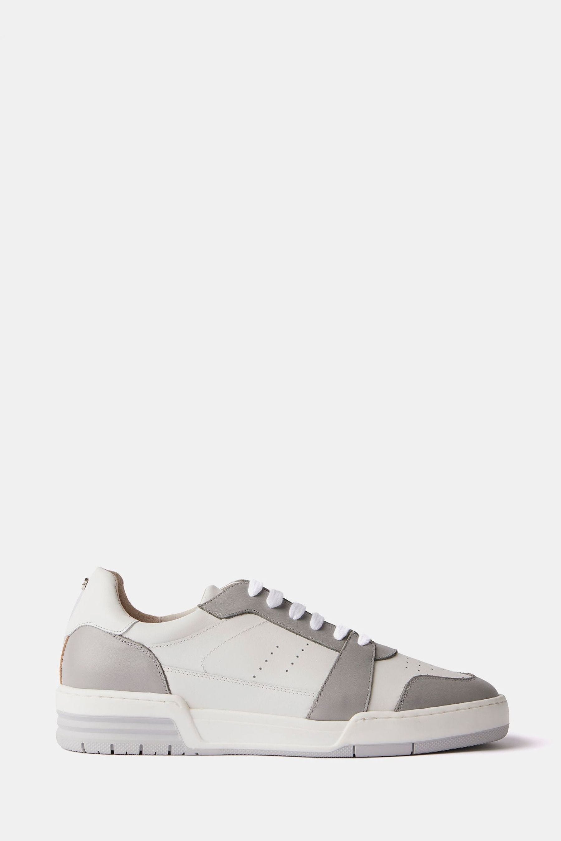 Buy Mint Velvet Grey Leather Trainers from Next United Arab Emirates
