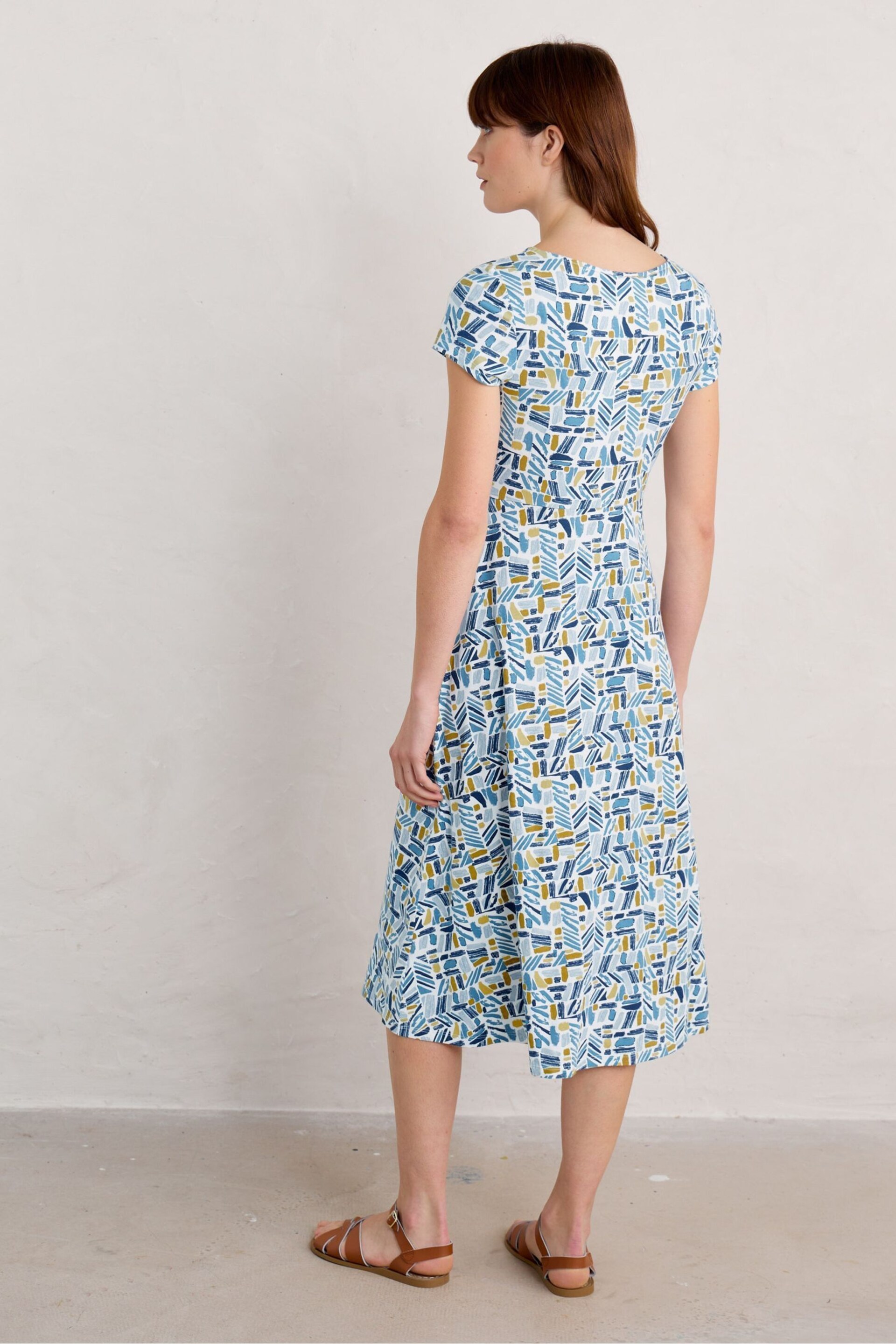 Seasalt Cornwall Blue Tall Wild Bouquet Dress - Image 2 of 5