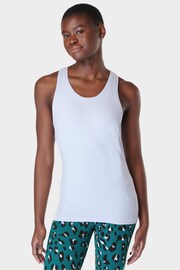 Sweaty Betty Salt Blue Athlete Seamless Workout Tank Top - Image 3 of 7