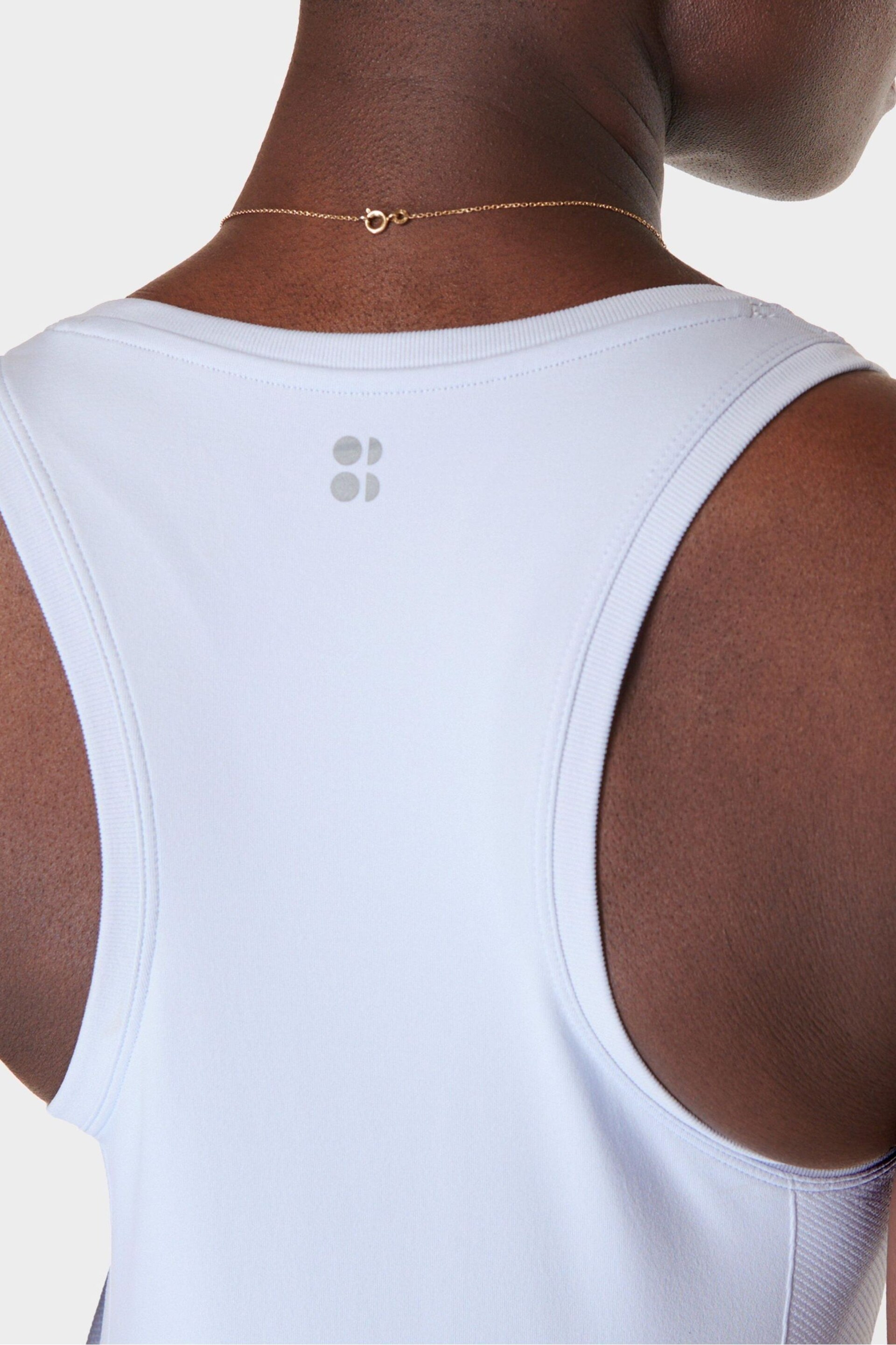 Sweaty Betty Salt Blue Athlete Seamless Workout Tank Top - Image 7 of 7