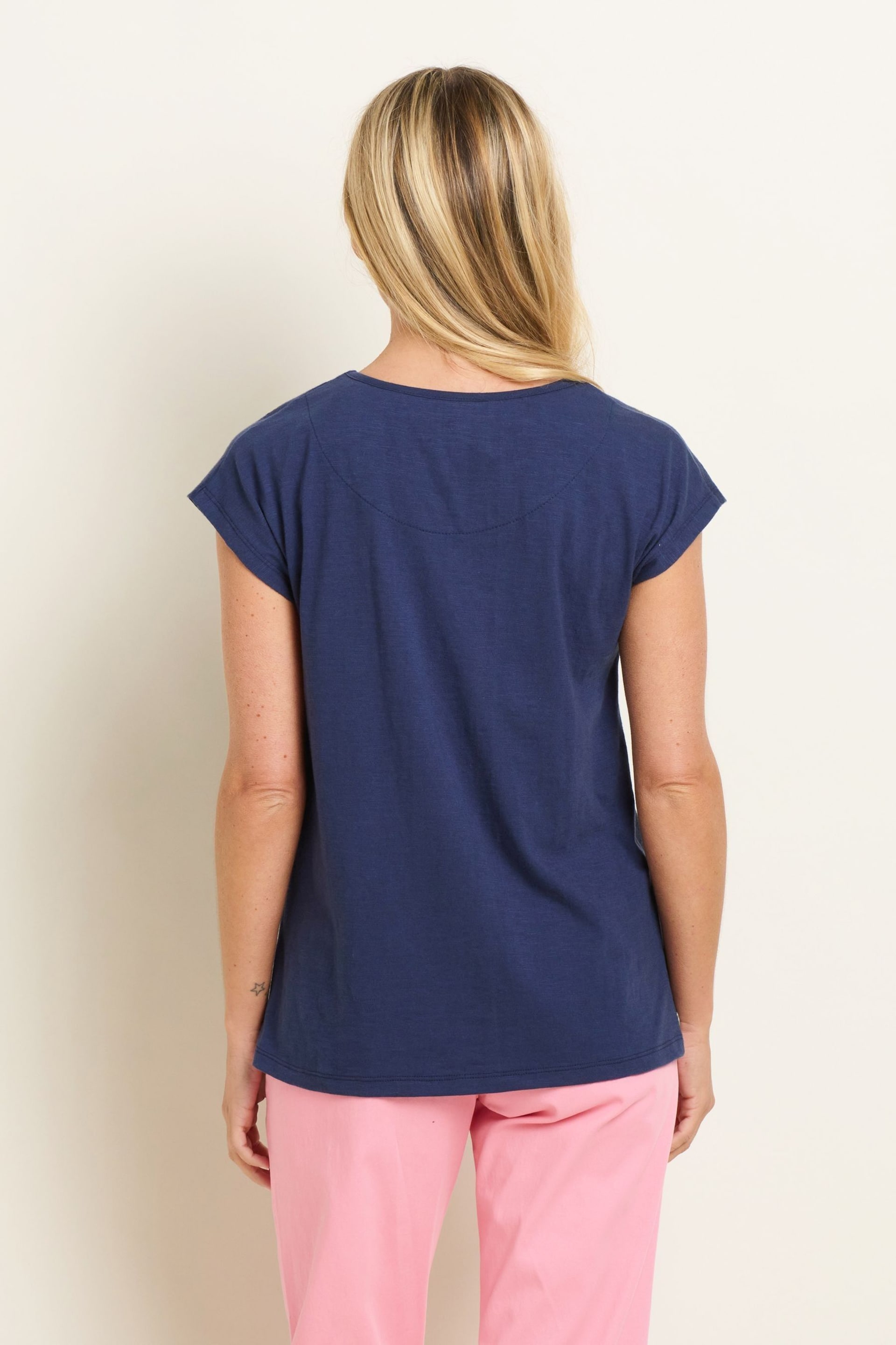Brakeburn Blue Mez Embroidered T-Shirt - Image 2 of 5