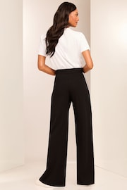 Lipsy Black Side Stripe High Waist Wide Leg Tailored Trousers - Image 4 of 4