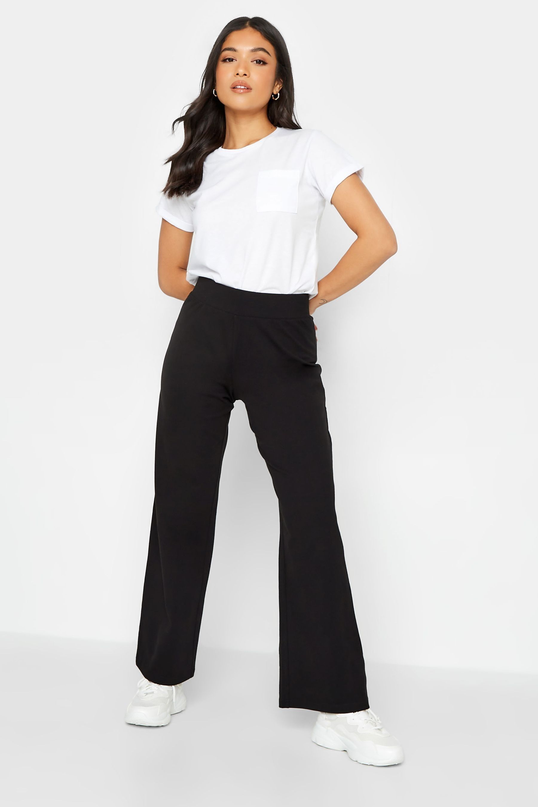 Buy PixieGirl Petite Black Pull On Wide Leg Trousers from Next Luxembourg