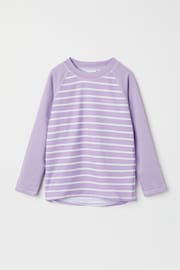 Polarn O. Pyret Purple Striped Sunsafe UV Rash Vest - Image 4 of 5