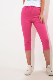 Joe Browns Pink Skinny Fit Basic Stretch Cotton Capri Pants - Image 2 of 5