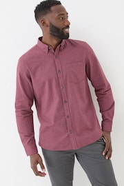 FatFace Burgundy Red Tadlow Puppytooth Shirt - Image 1 of 4