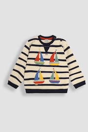 JoJo Maman Bébé Natural Sailboat Applique Sweatshirt - Image 1 of 3