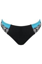 Pour Moi Black & Blue Zebra Print Palm Springs Colour Block Tab Briefs - Image 3 of 4