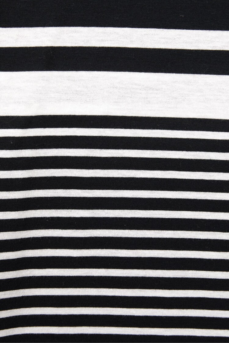 Reiss White/Navy Lory Mercerised Cotton Striped Crew Neck T-Shirt - Image 6 of 6