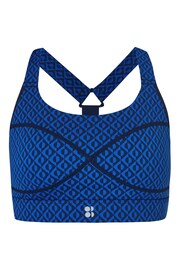 Sweaty Betty Blue Apex Geo Print Medium Power Support Sports Bra - Image 5 of 7