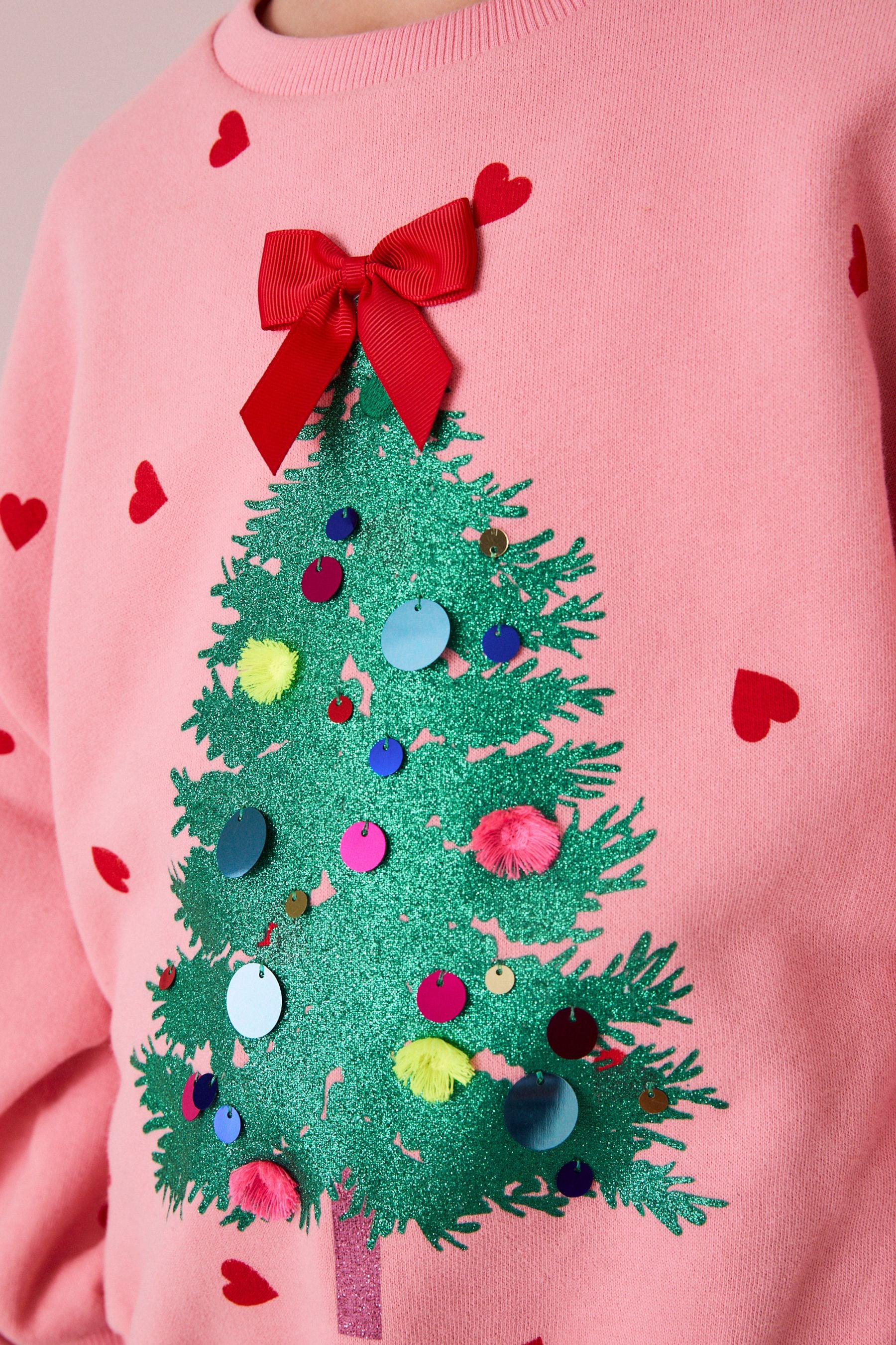 Buy Pink Embellished Christmas Sweatshirt 3 16yrs from Next United Arab Emirates