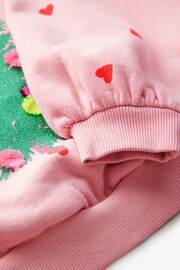 Pink Embellished Christmas Tree Sweatshirt (3-16yrs) - Image 6 of 7