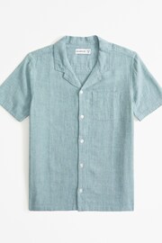 Abercrombie & Fitch Blue Linen Shirt - Image 1 of 4