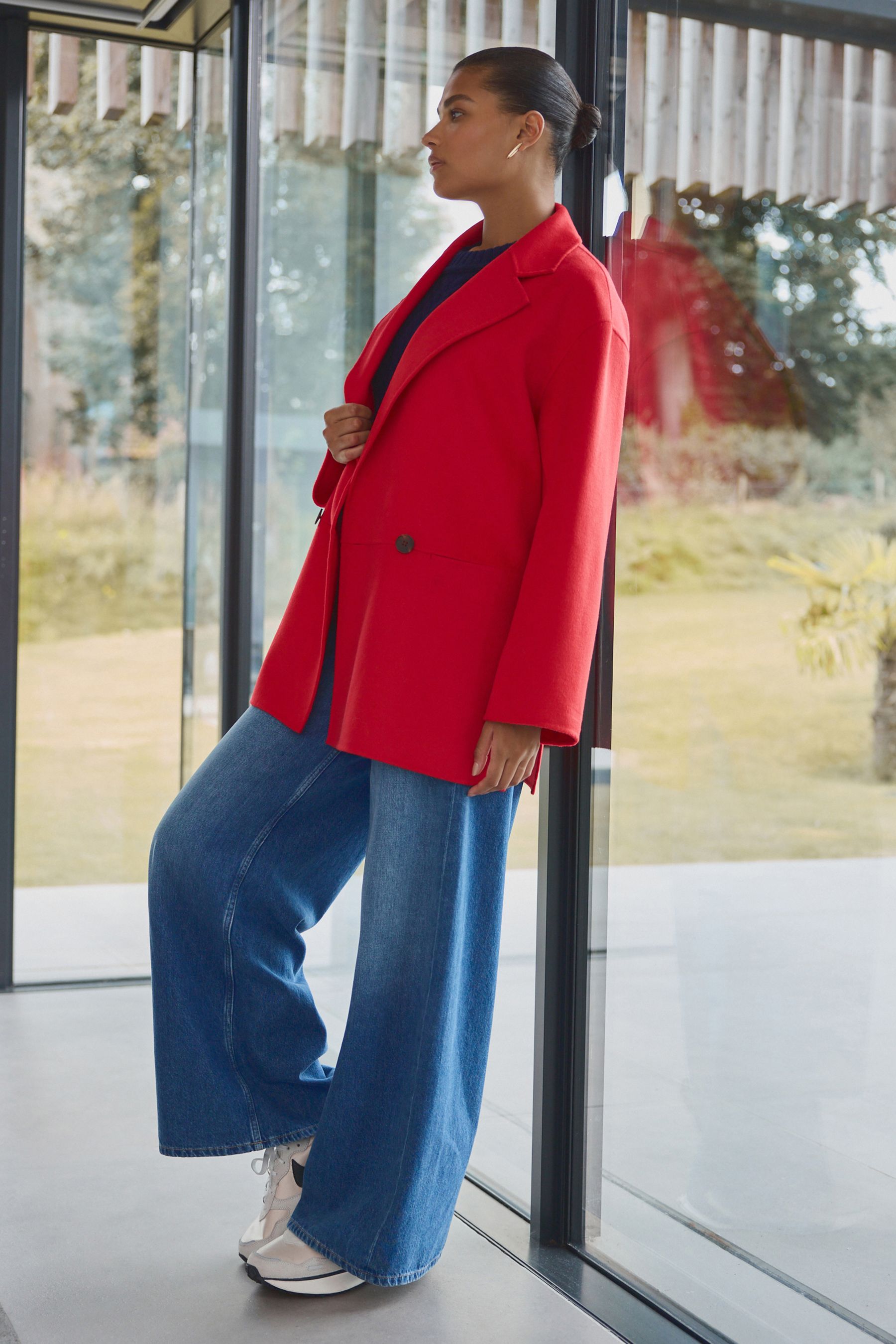 Buy Red Premium Handsewn Wool Blend Blazer Coat from Next Luxembourg