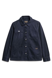 SUPERDRY Blue SUPERDRY Canvas Chore Jacket - Image 4 of 7