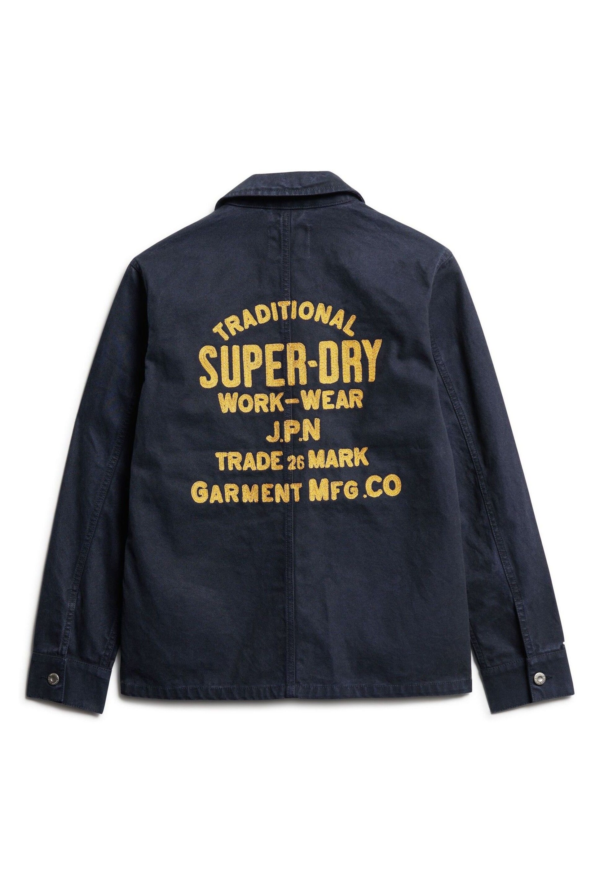 SUPERDRY Blue SUPERDRY Canvas Chore Jacket - Image 5 of 7