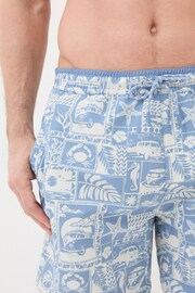 FatFace Blue Trevose VW Tile Swim Shorts - Image 4 of 5