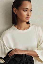 Reiss Ivory Anya Relaxed Satin Blouse - Image 5 of 7