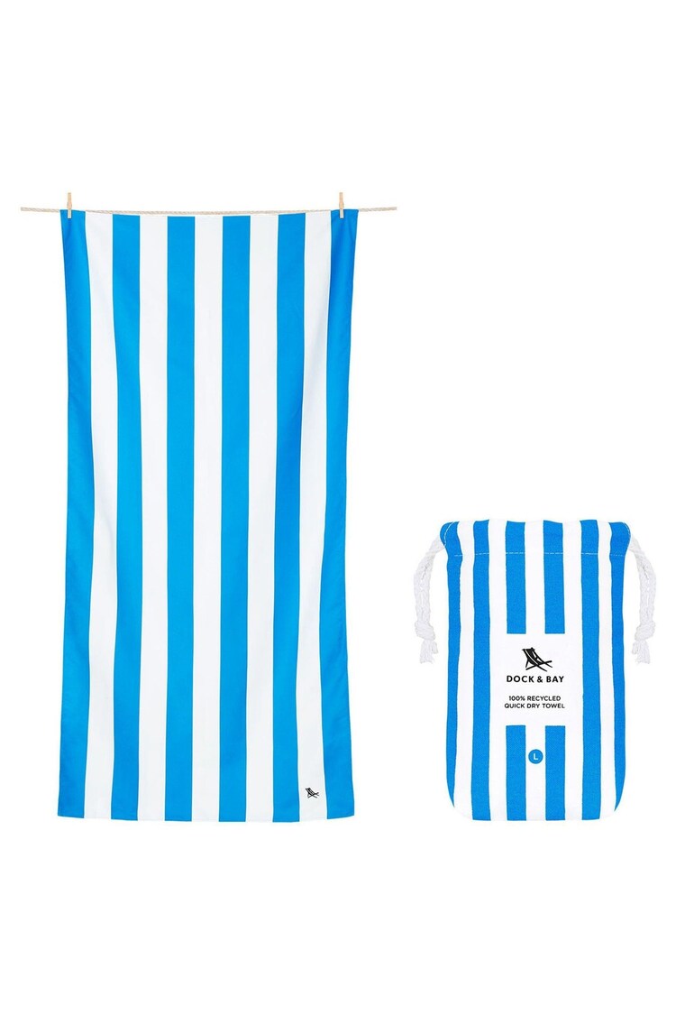 Dock & Bay Bondi Blue 100% Recycled Quick Dry Towel - Image 3 of 6