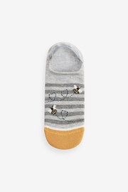 Navy/Ochre Bee Invisible Socks 5 Pack - Image 3 of 6