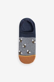 Navy/Ochre Bee Invisible Socks 5 Pack - Image 4 of 6