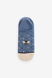 Navy/Ochre Bee Invisible Socks 5 Pack - Image 5 of 6