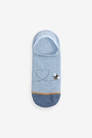 Navy/Ochre Bee Invisible Socks 5 Pack - Image 6 of 6