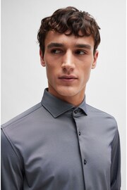 BOSS Blue Slim-Fit Shirt In Structured Performance-Stretch Fabric - Image 5 of 6