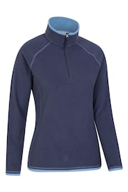 Mountain Warehouse Blue Womens Montana Zip-Up Microfleece Top - Image 2 of 5