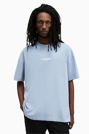 AllSaints Blue Subverse Short Sleeve Crew T-Shirt - Image 1 of 6