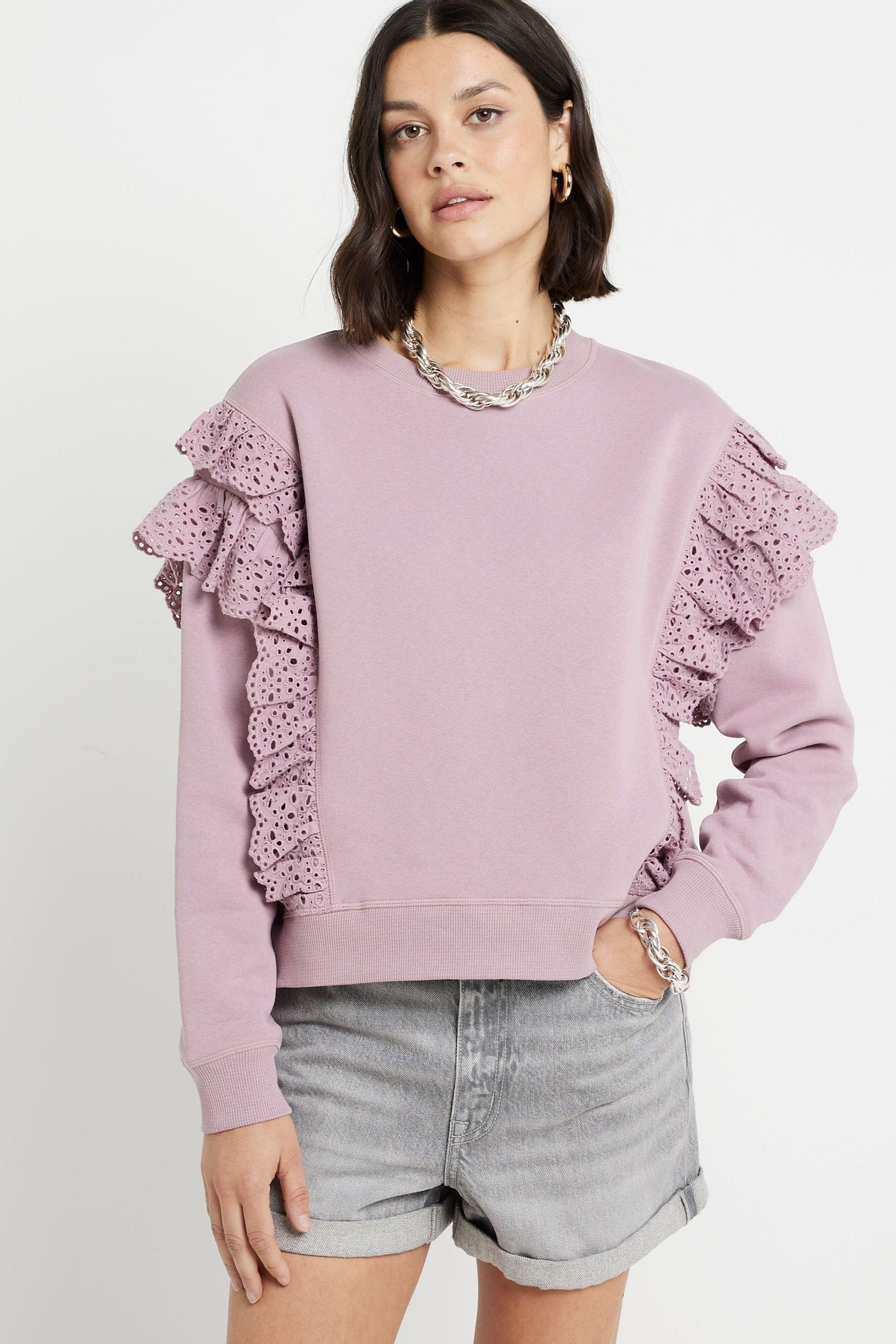 River island pink sweatshirt on sale