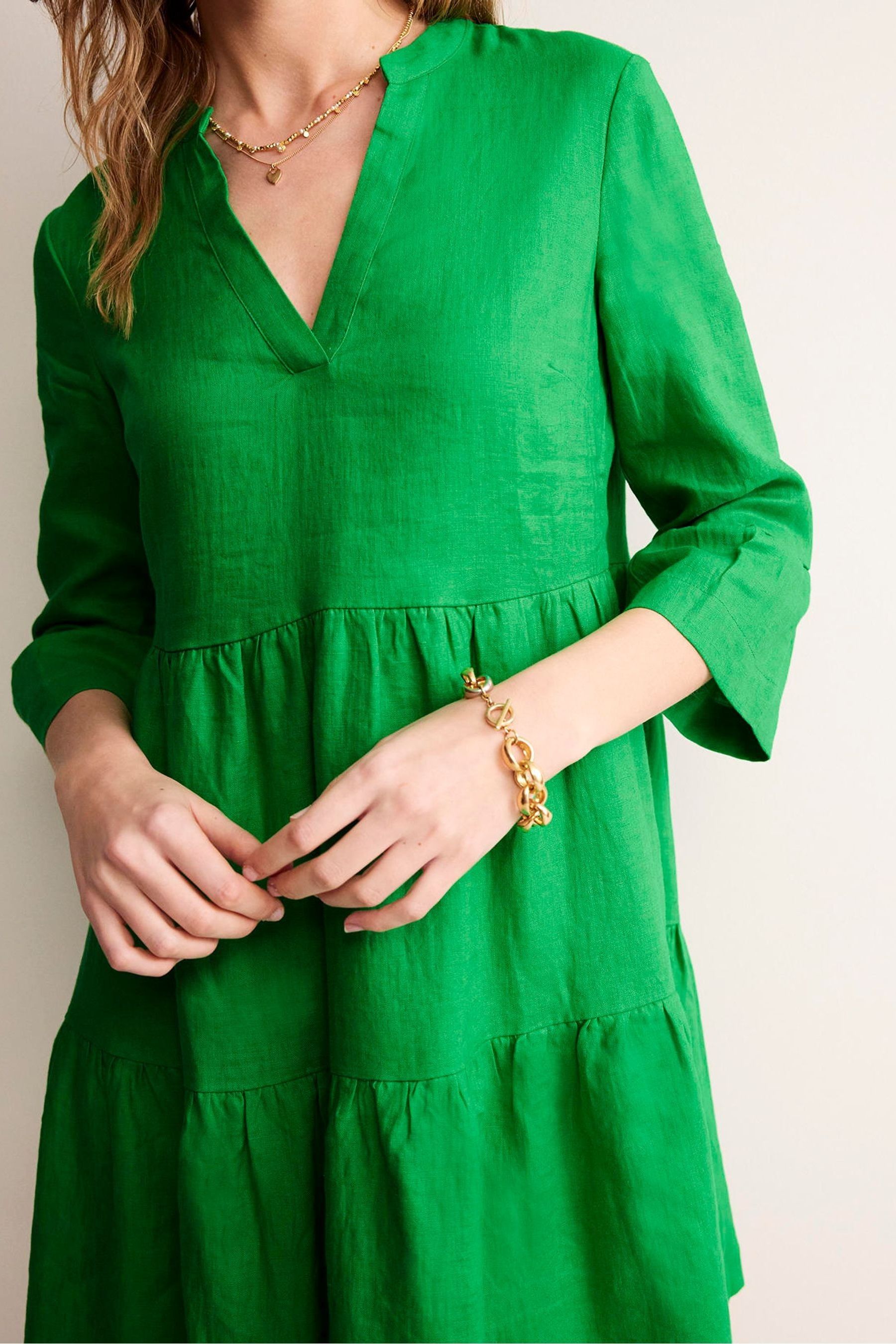 Buy Boden Green 100 Cotton Sophia Linen Short Dress from Next Luxembourg