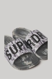 Superdry Grey Vegan Camo Pool Sliders - Image 3 of 4