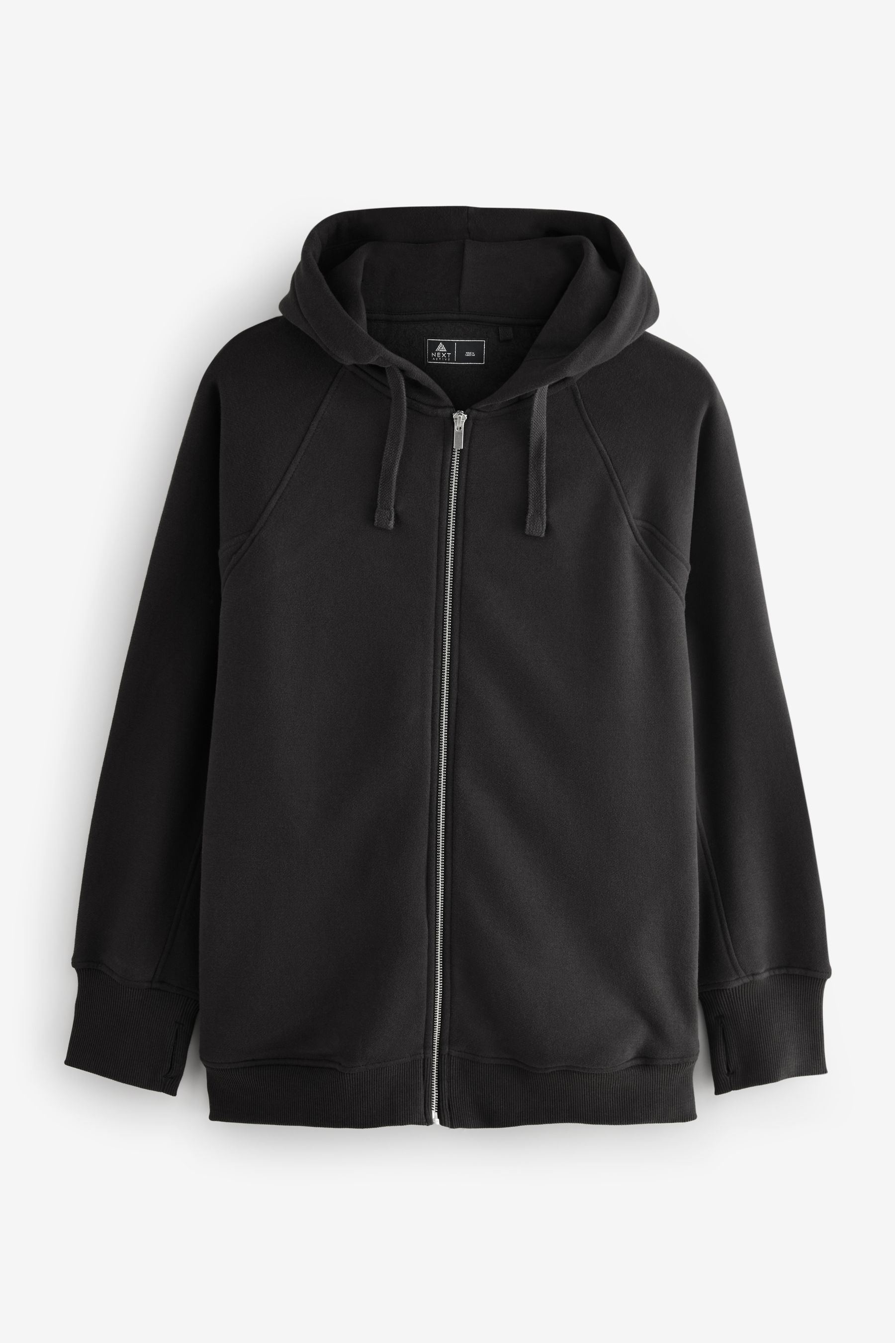 Buy Black Active Soft Touch Longline Zip Up Hoodie from the Next UK online shop