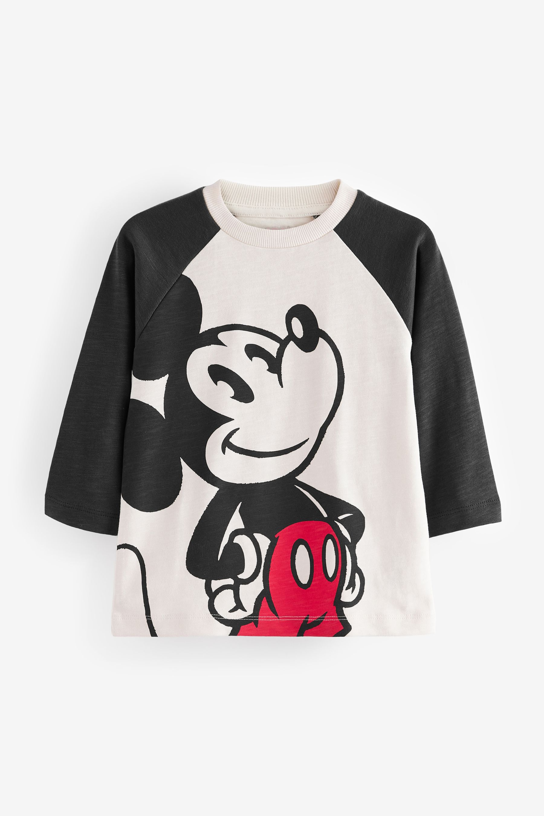White 100 Cotton Mickey Mouse Long Sleeve T Shirt 3mths 8yrs