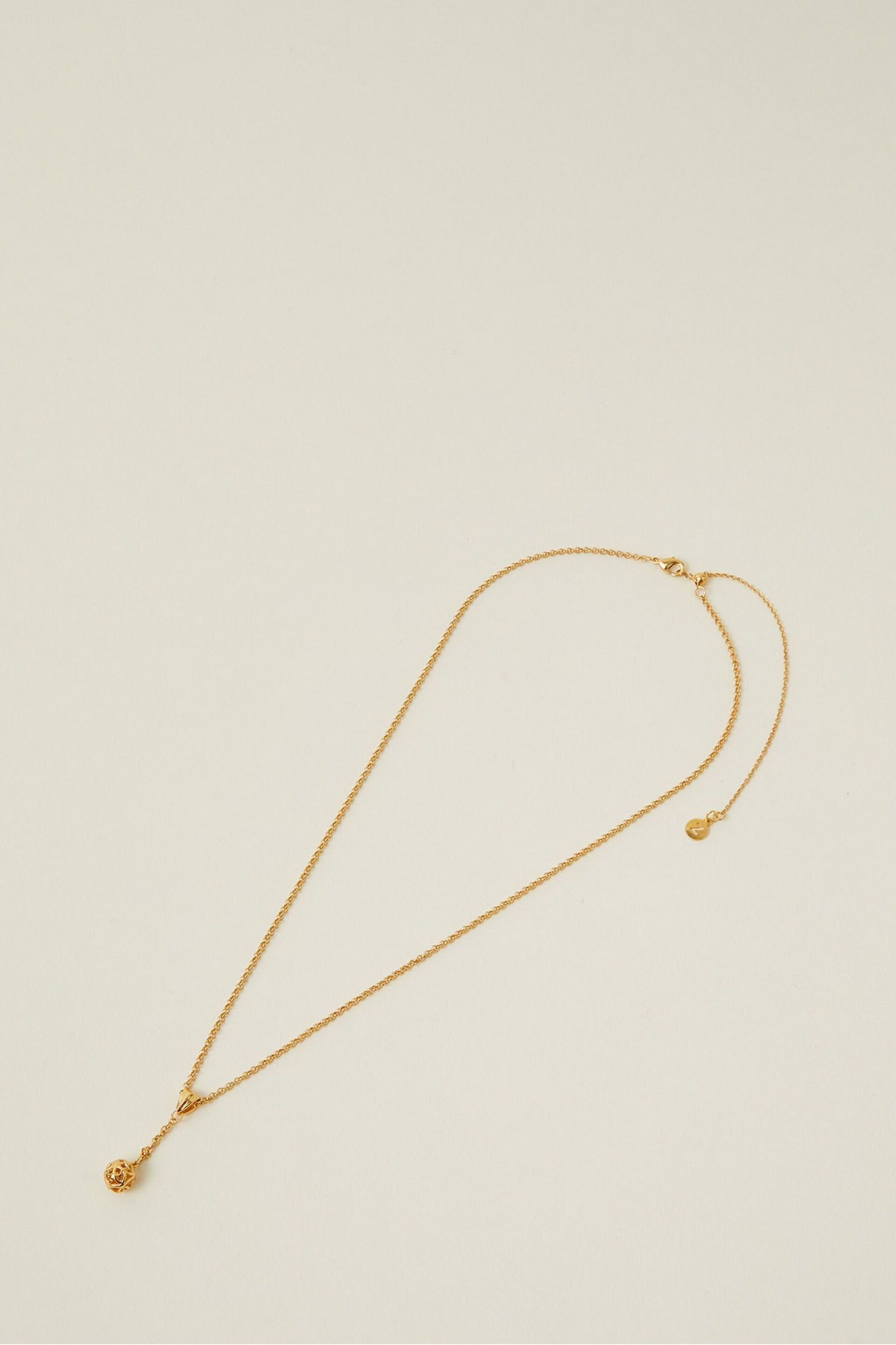 Accessorize 14ct Gold Plated Bead Y Necklace - Image 2 of 3