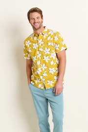 Brakeburn Yellow 100% Cotton Flower Shirt - Image 2 of 5