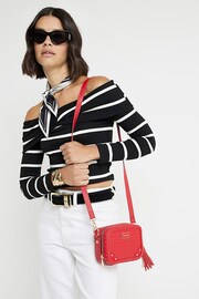 River Island Red Weave Oval Boxy Bag - Image 1 of 5