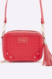 River Island Red Weave Oval Boxy Bag - Image 3 of 5