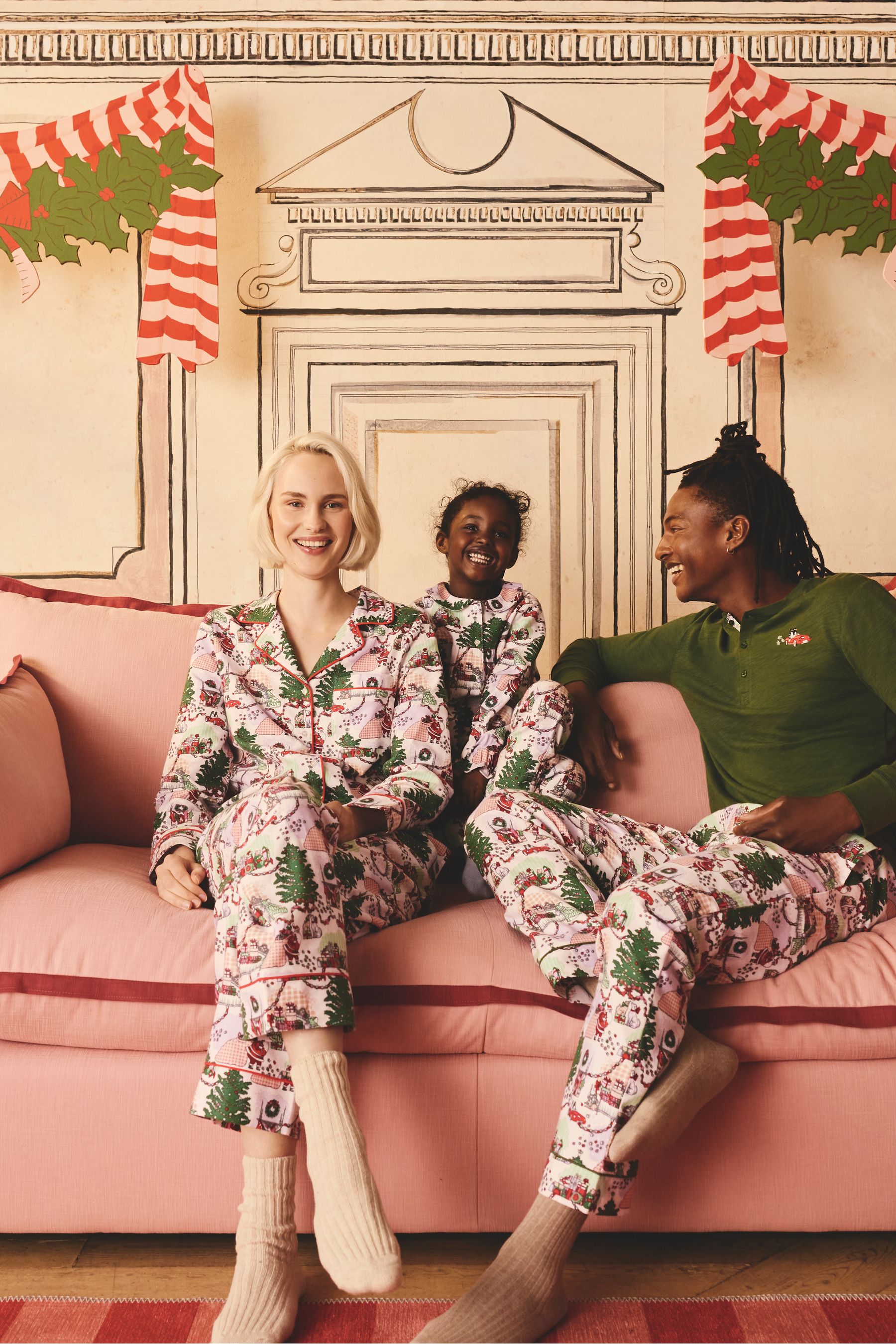 Buy Cath Kidston Green Christmas House Long Sleeve 100 Cotton Pyjamas from Next Canada