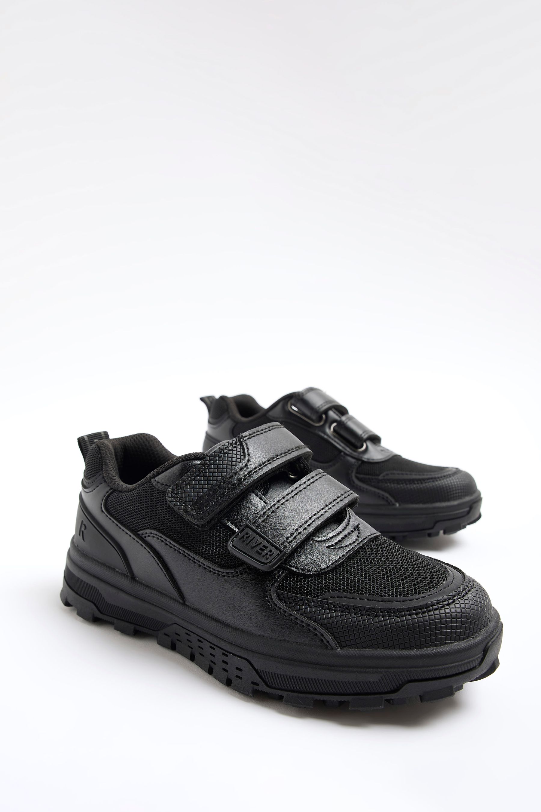 Buy River Island Black Boys Velcro Sporty Trainers from Next Oman