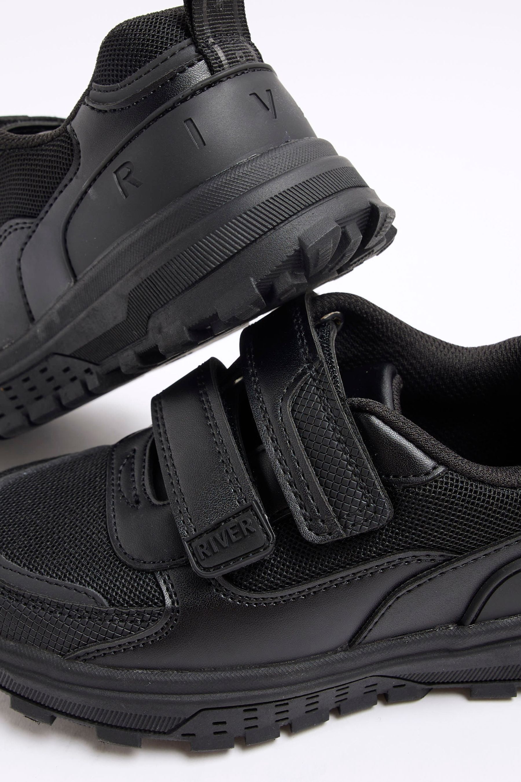 Ladies black velcro trainers top