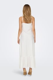 JDY White Jersey Broderie Tiered Hem Cami Maxi Dress - Image 2 of 6