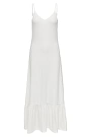 JDY White Jersey Broderie Tiered Hem Cami Maxi Dress - Image 6 of 6