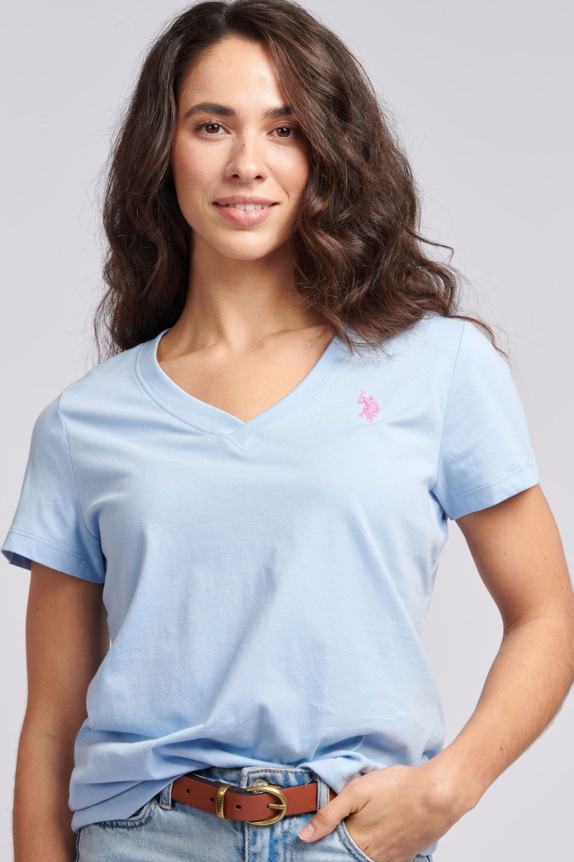U.S. Polo Assn. Regular Fit Womens V-Neck T-Shirt - Image 4 of 7
