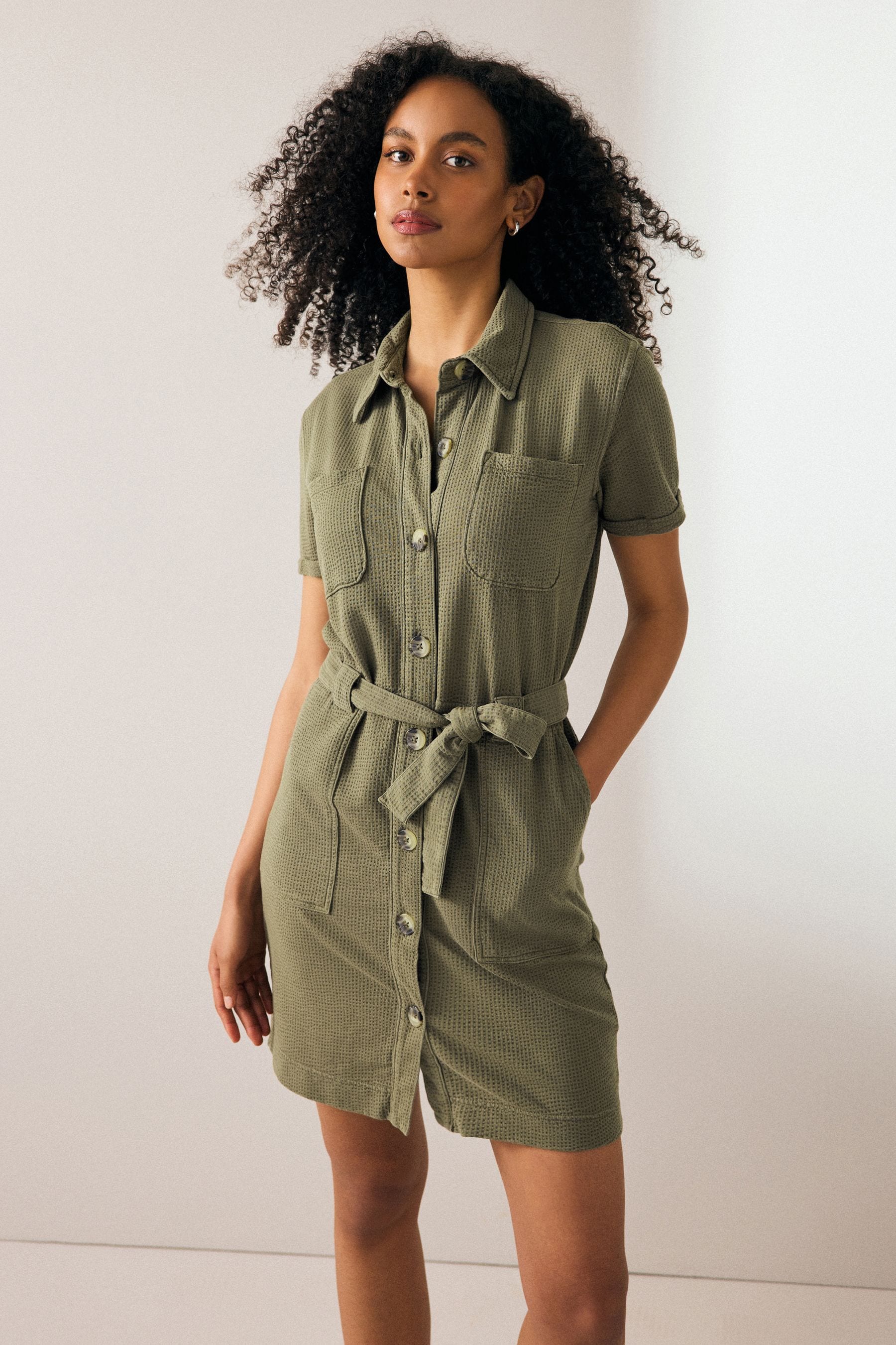 Green utility shirt dress shop