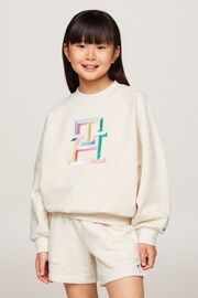 Tommy Hilfiger Cream Monogram Logo Sweatshirt - Image 1 of 4