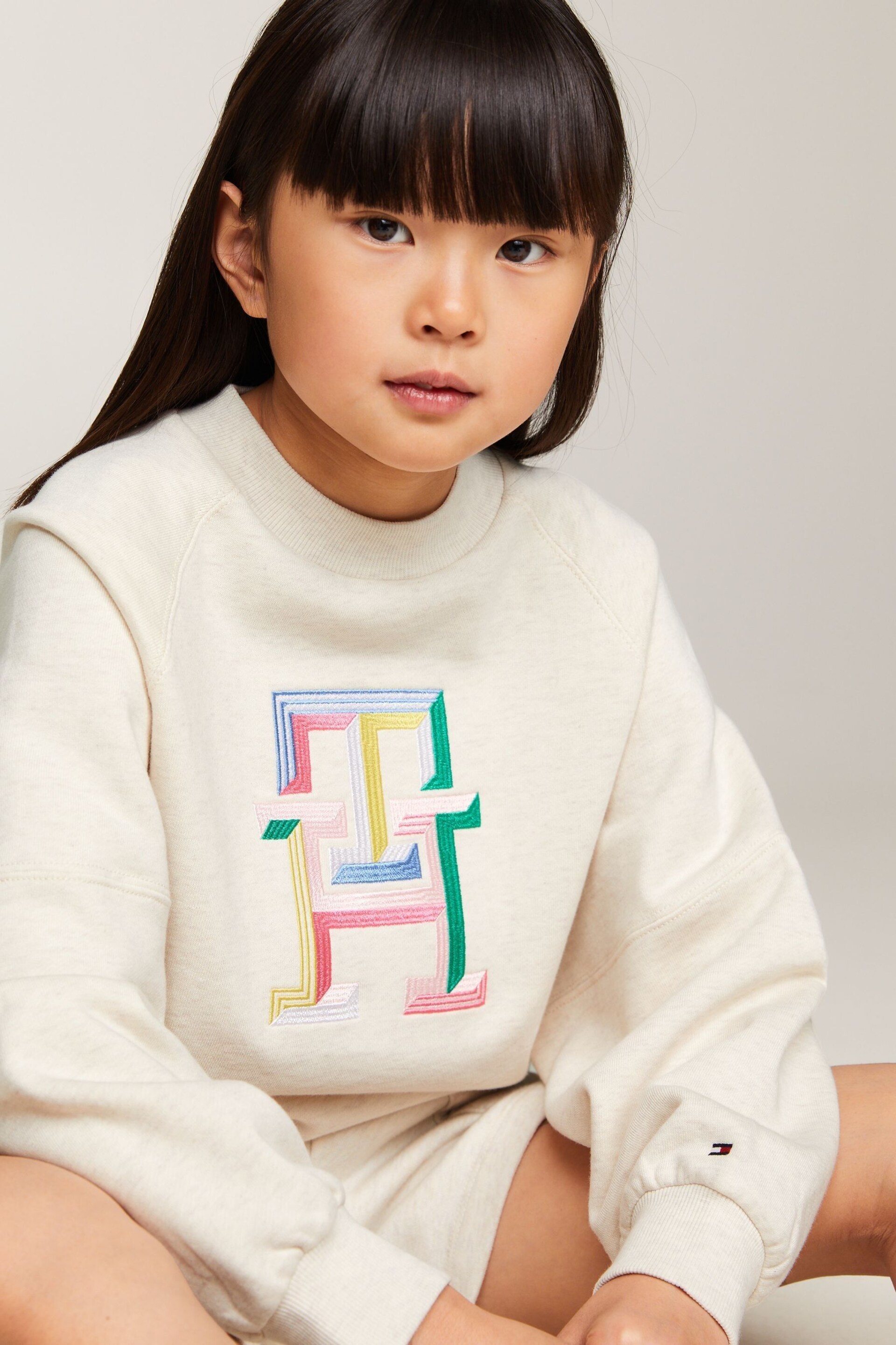 Tommy Hilfiger Cream Monogram Logo Sweatshirt - Image 3 of 4