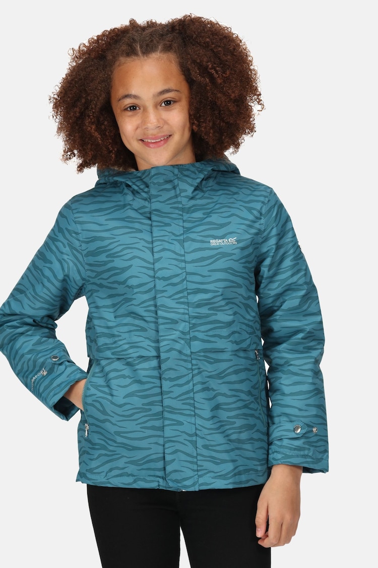 Regatta Blue Kids Bambee Waterproof Jacket - Image 1 of 8